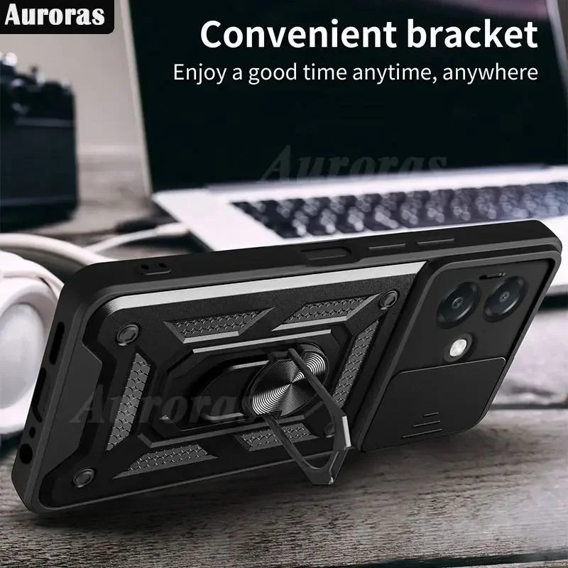 

Case For OPPO A3 A3X Full Body Rugged Protective Slide Camera Stand Protection Ring Cover OPPO A3X A3oppo