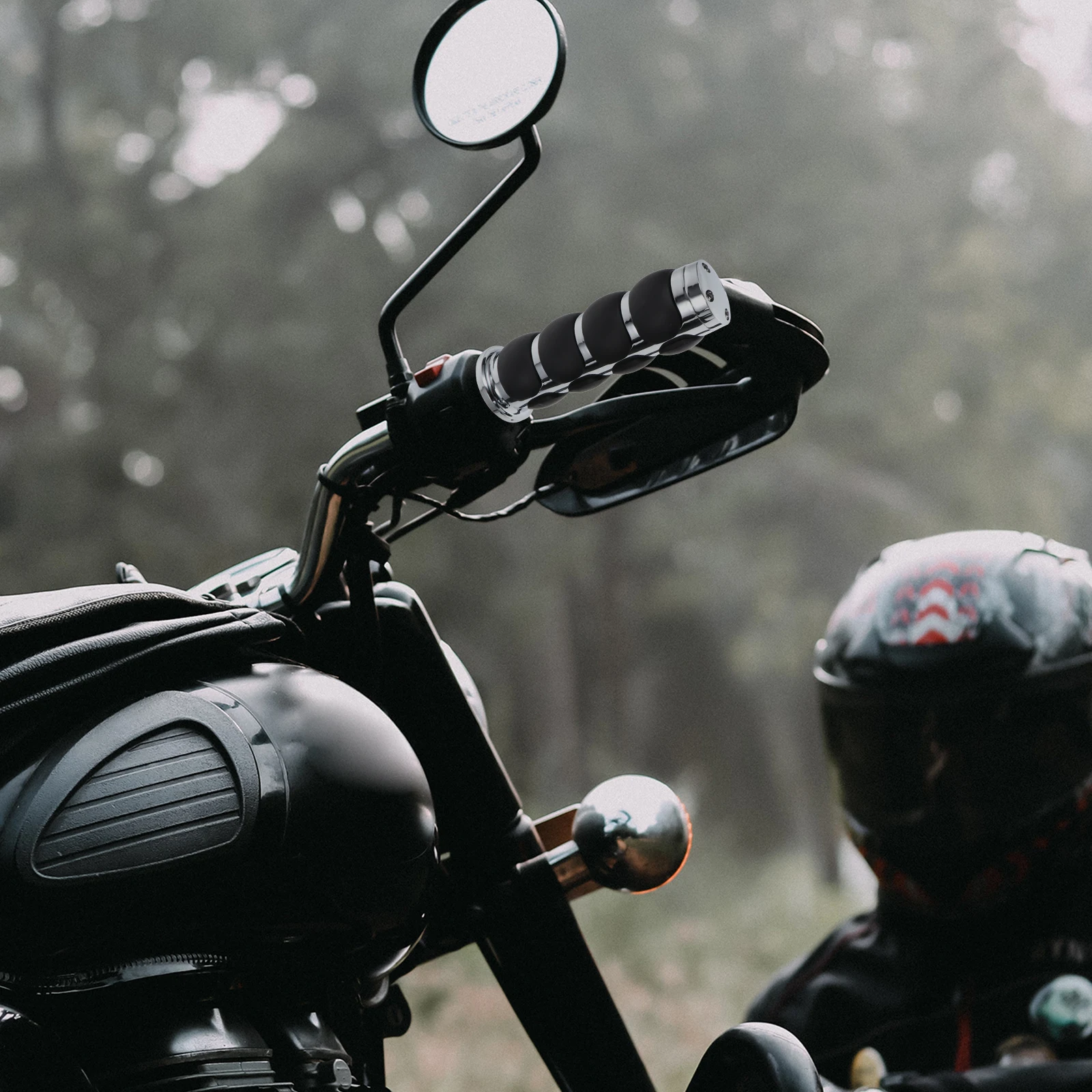 

Motorcycle Hand Grips Non Slip Rubber Durable Handlebar Parts For Bike Motorbike Throttle Accessories Side Mirror Components