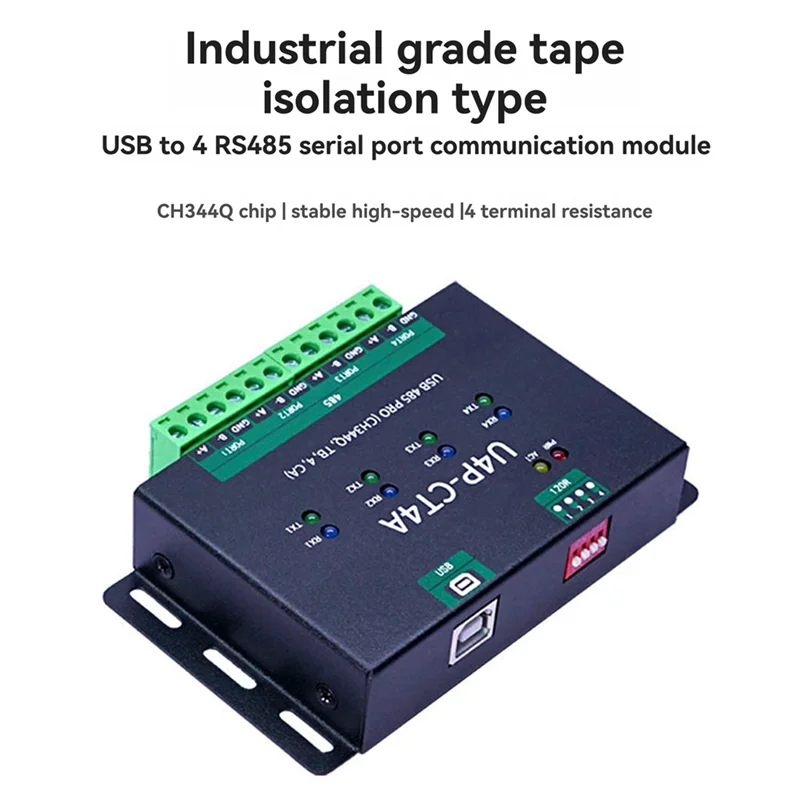 USB Serial Port Module Industrial Grade USB To4-Way RS485 Converter CH344Q Chipset Bidirectional Conversion Module