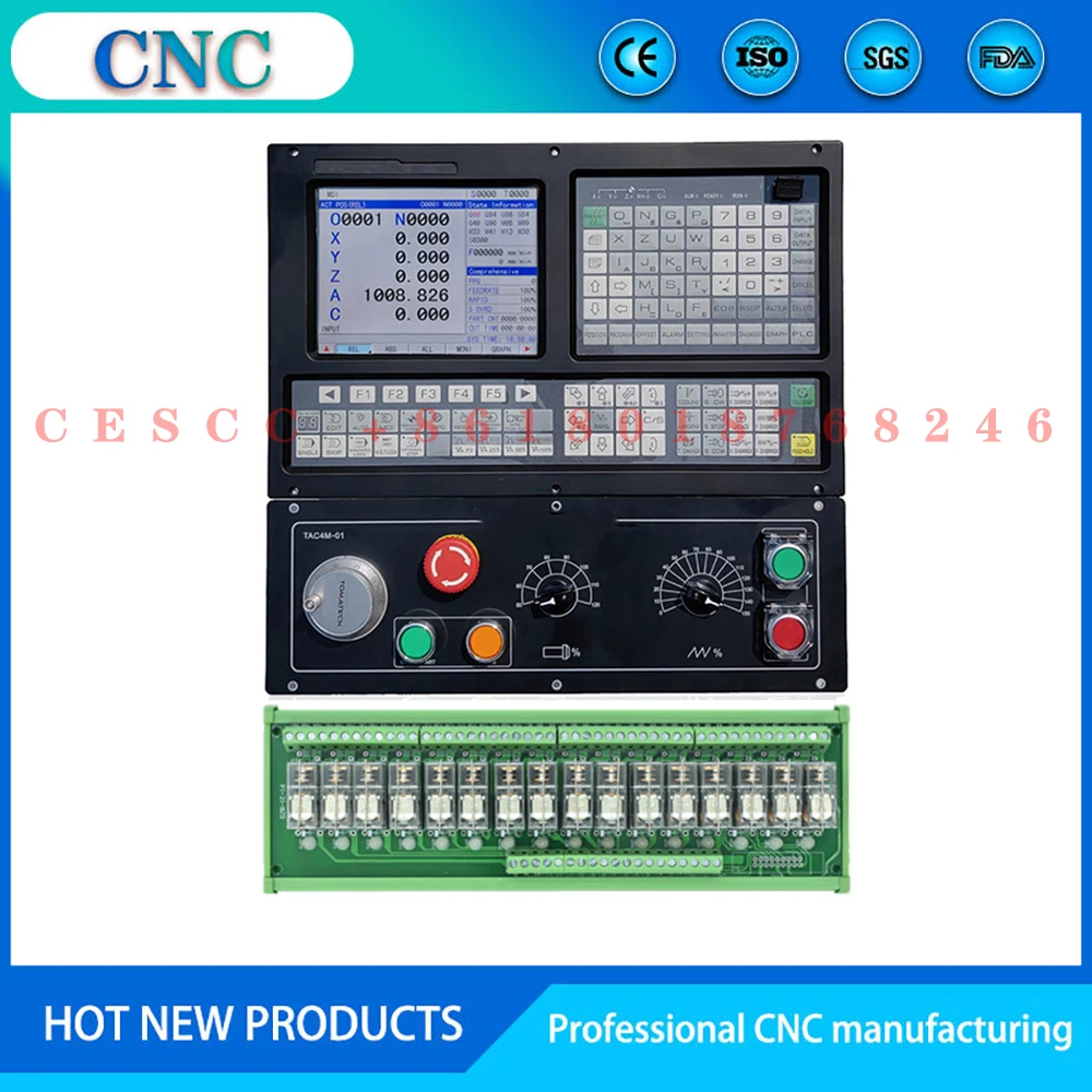 CNC Controller TAC2002T 2AXIS CNC Lathe Control System Kit with Hybrid Closed Loop Stepper and VFD Spindle Encoder Cable