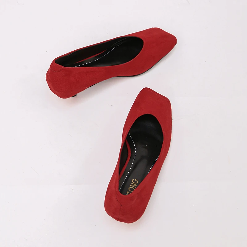 

Fall New French Vintage Square Toe Suede Stiletto Heels Women's Shoes