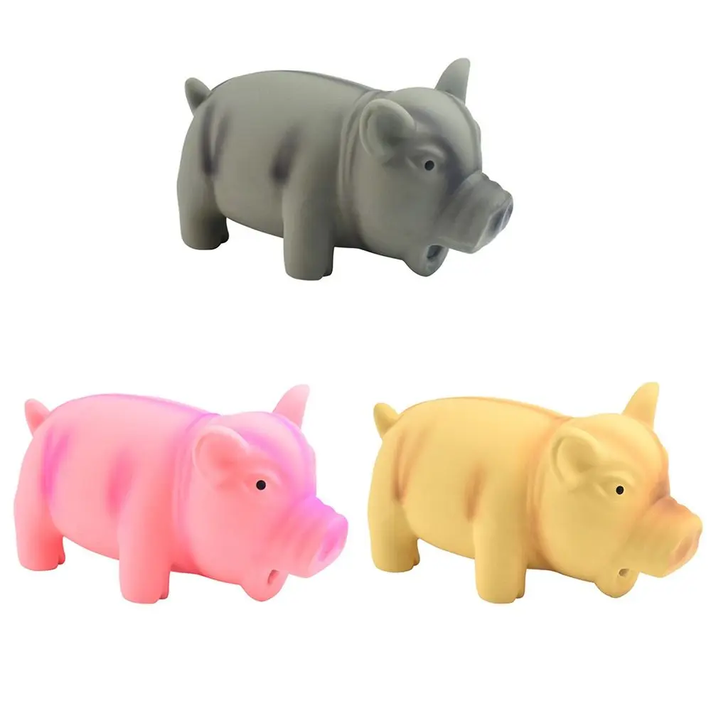 Bite Teeth Cleaning Pets Accessories Squeak Rubber Sound Pig Dog Chew  Latex Pet Chew