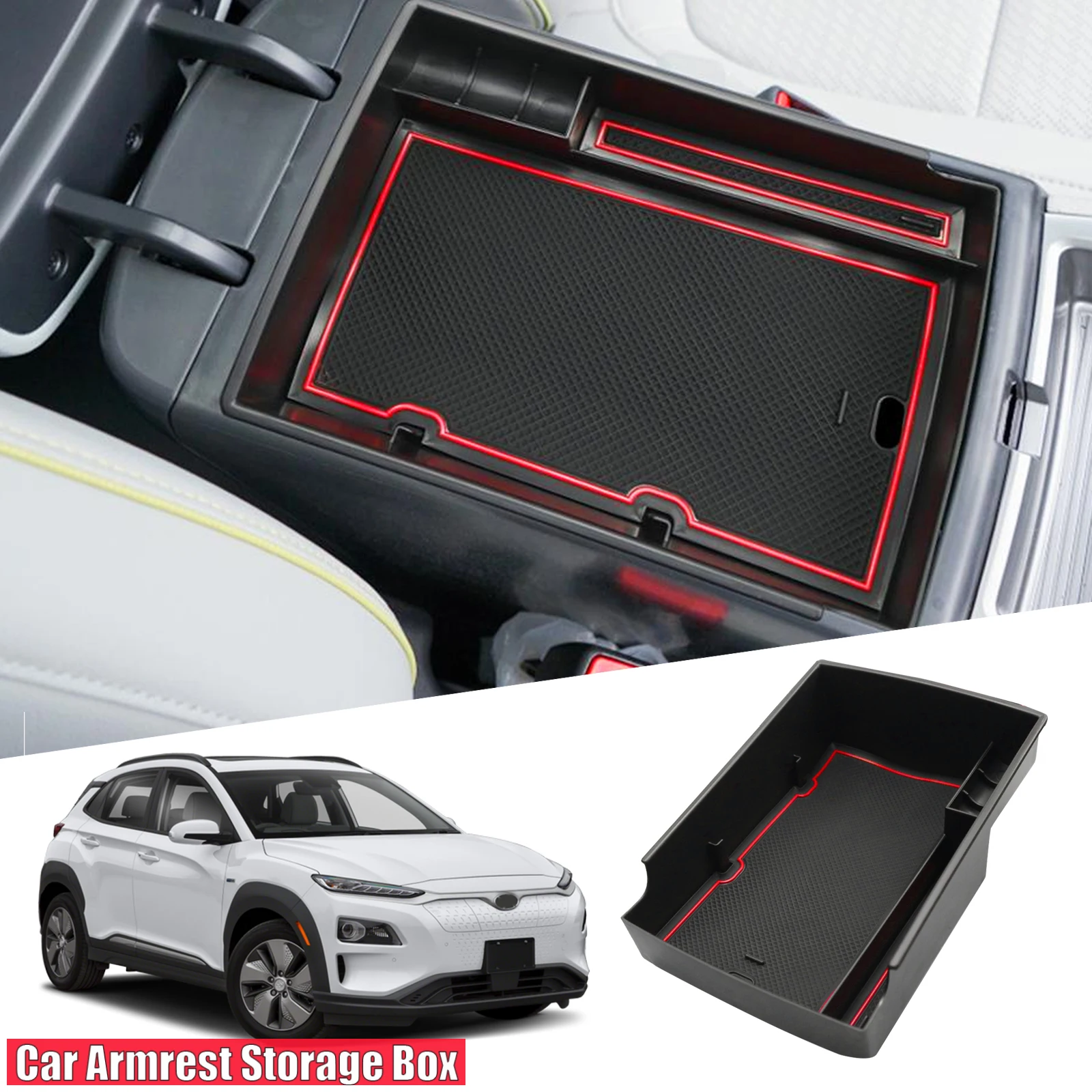 

Armrest Storage Box for Hyundai Kona EV Electric 2020 2021 2022 Central Control Storage Box Auto Kona EV Accessories