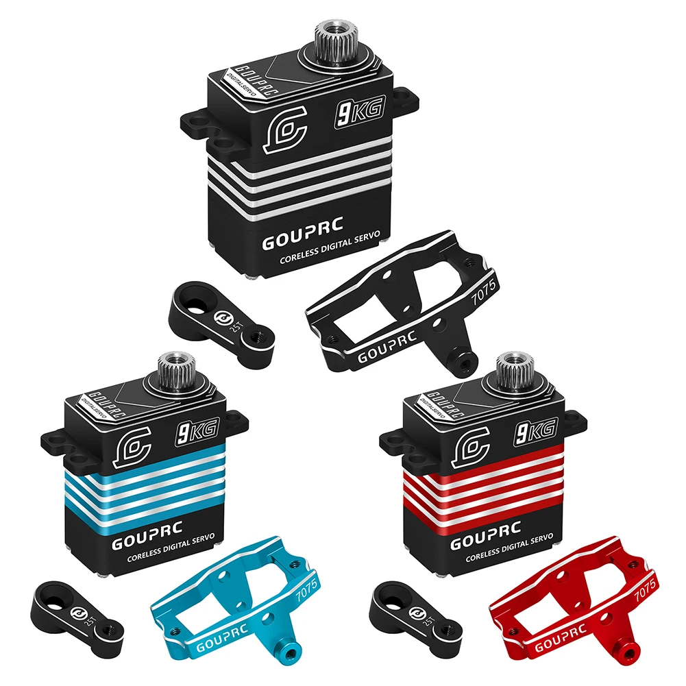 

9KG RC Digital Micro Servo with Servo Mount Bracket and Arm Coreless Motor Servo for TRX4M Servo 1/18 RC Car Upgrade Parts