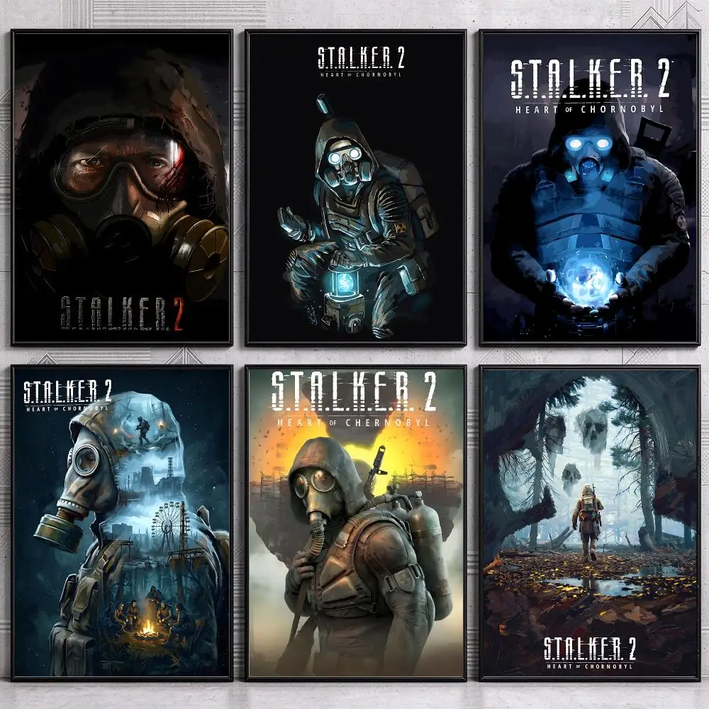 Dark Sci-Fi  Game S-STALKER. 2 Poster Wall Art Print Sticker for Bedroom Living Room Dorm Office Modern Home Decor Gift