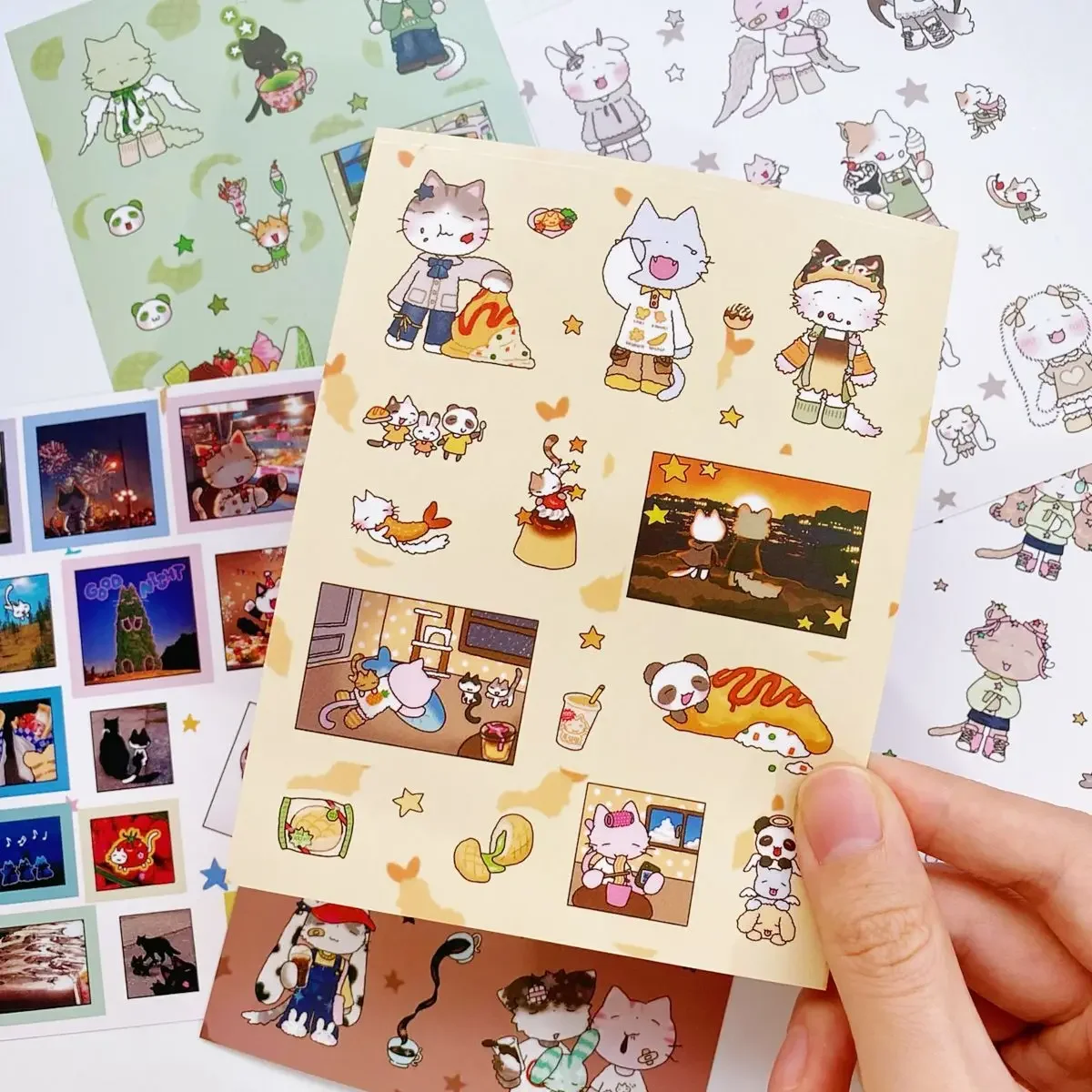 Cat Stickers Korean Stickers Clown Cat Gu Card Stickers Hand Account Material Gu Ben Diy Cute