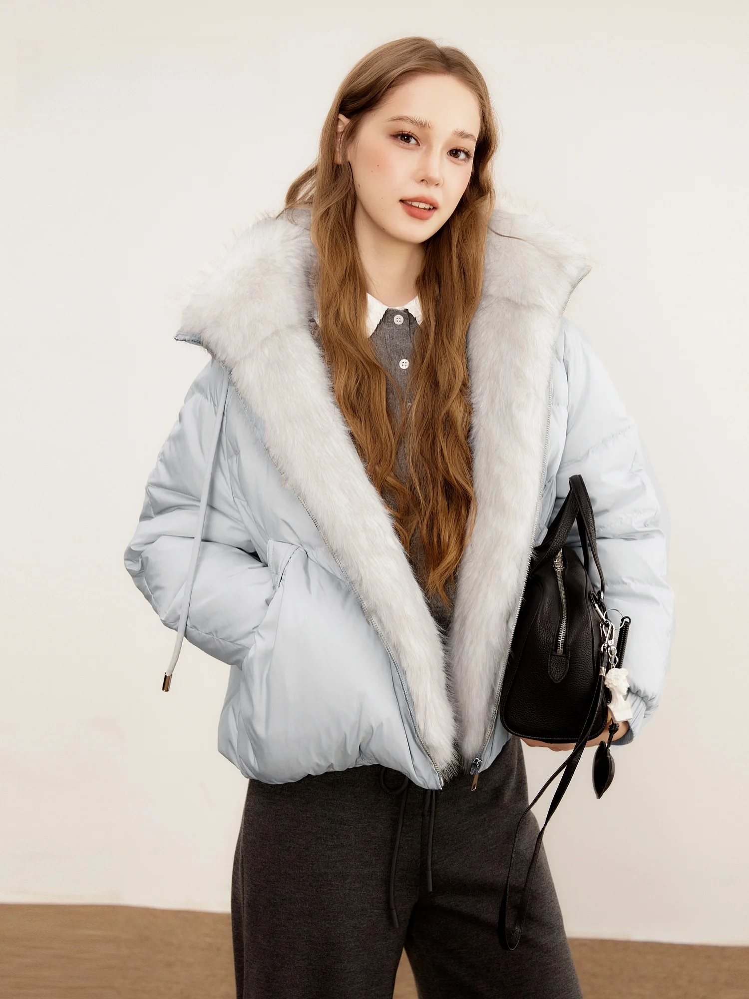 

Cindral New Women's Puffer Jaet Hooded Fur Collar Warm Thiened Bread Coat Outerwear Commute Sle Loose Fit Polyester