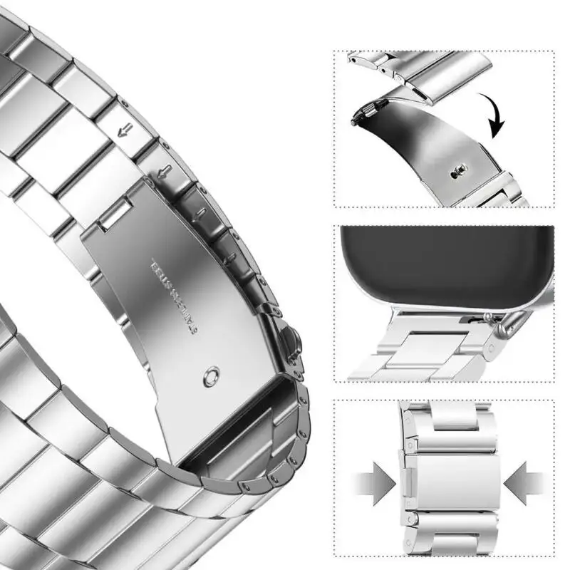 Metallarmband für Redmi Watch 6 Active/6 Lite/6 5 4 Edelstahl-Armband Correa für Xiaomi Mi Band 8 9 10 Pro Armbänder – Detail 6