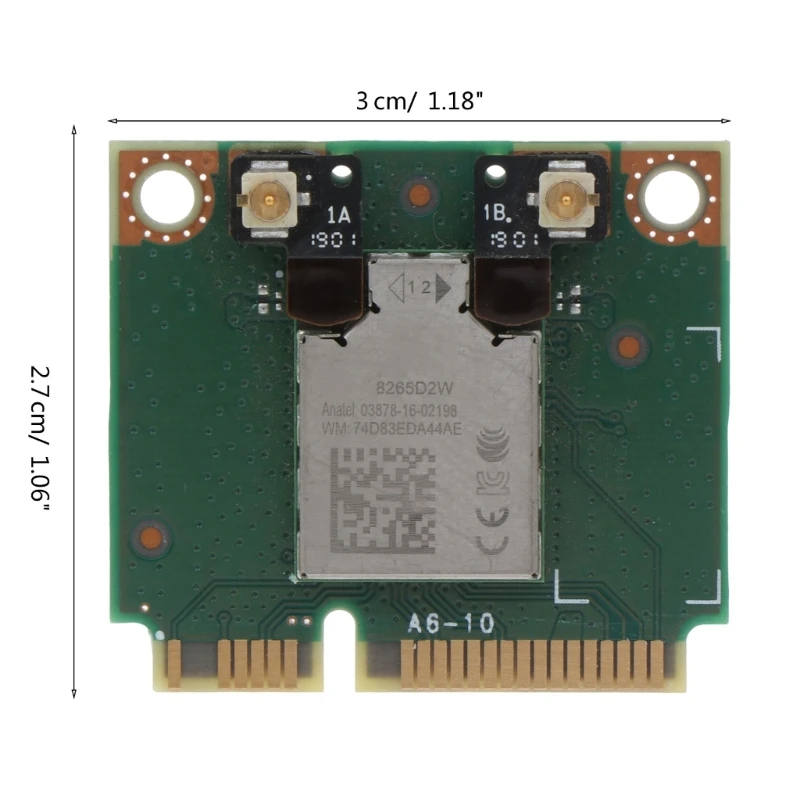 Kartu PCI-E Mini Dual Band Nirkabel 8265D2W 802.11AC 1200Mbps Adaptor Jaringan