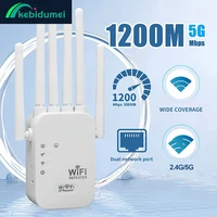 Kebidumei-repetidor Wifi de 1200Mbps, extensor de rango de red de doble banda 2,4G 5G, amplificador amplificador de señal, enrutador WiFi inalámbrico de 6 antenas