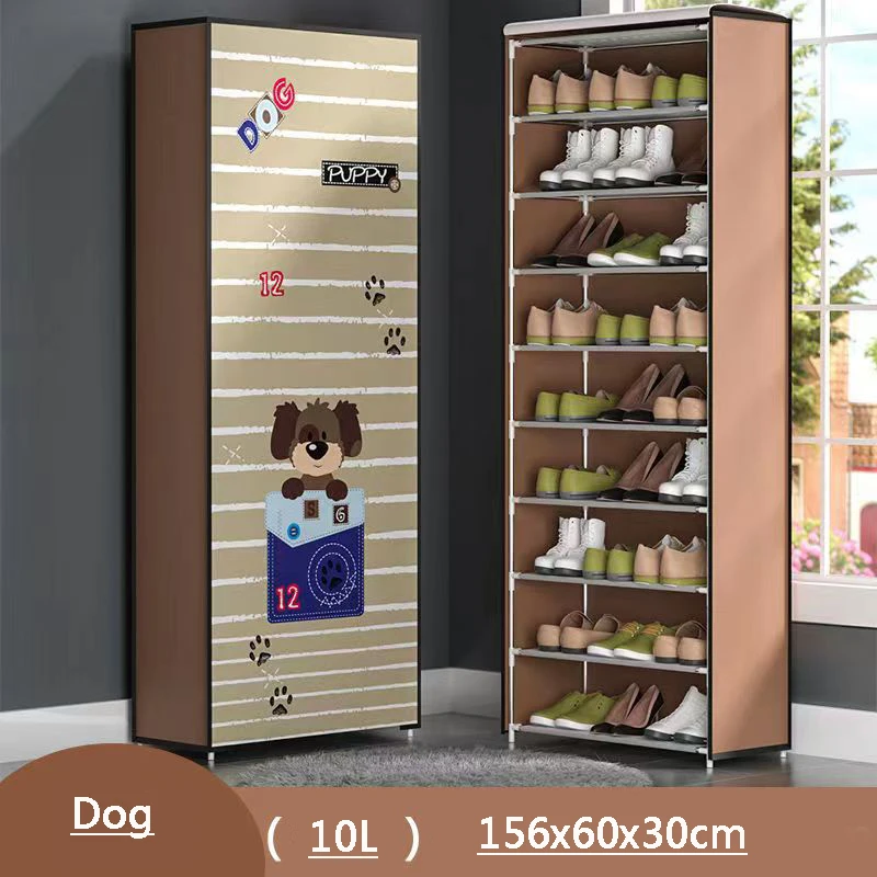 10L Beige Shoe Rack Simple Shoe Cabinet Home Door Multi-Layer Dust-Proof Economical Dormitory Shoe Shelf Storage Shoes Household