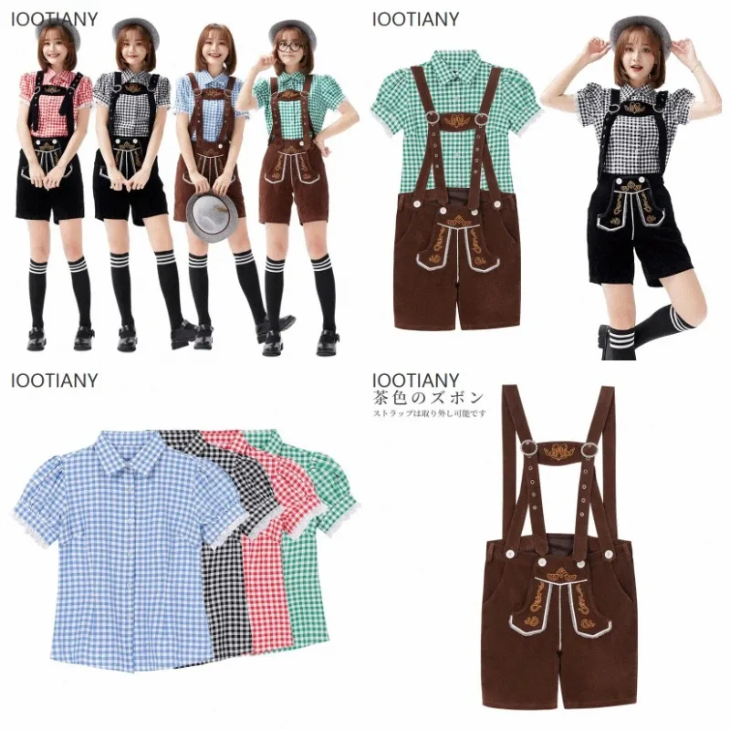 Women Sling Lederhosen Oktoberfest Traditional Costume Shirt Stage Parade Tavern Waitress Outfit Cosplay Fancy Party Dress 2026