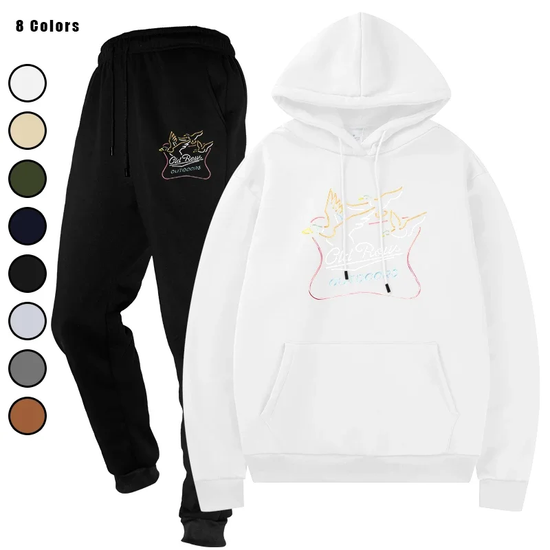 

Men's Casual Sportswear Two - Piece Tracksuit Set Top and Pants Male Streetwear Sweat Suit Sporting Suits