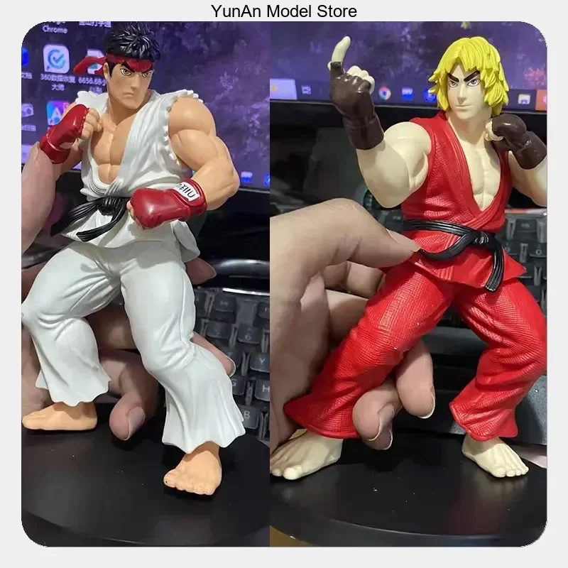 

Anime Figure Statue Model Desktop Decoration 17.5cm Street Fighter Ken & Ryu Gift for Fans