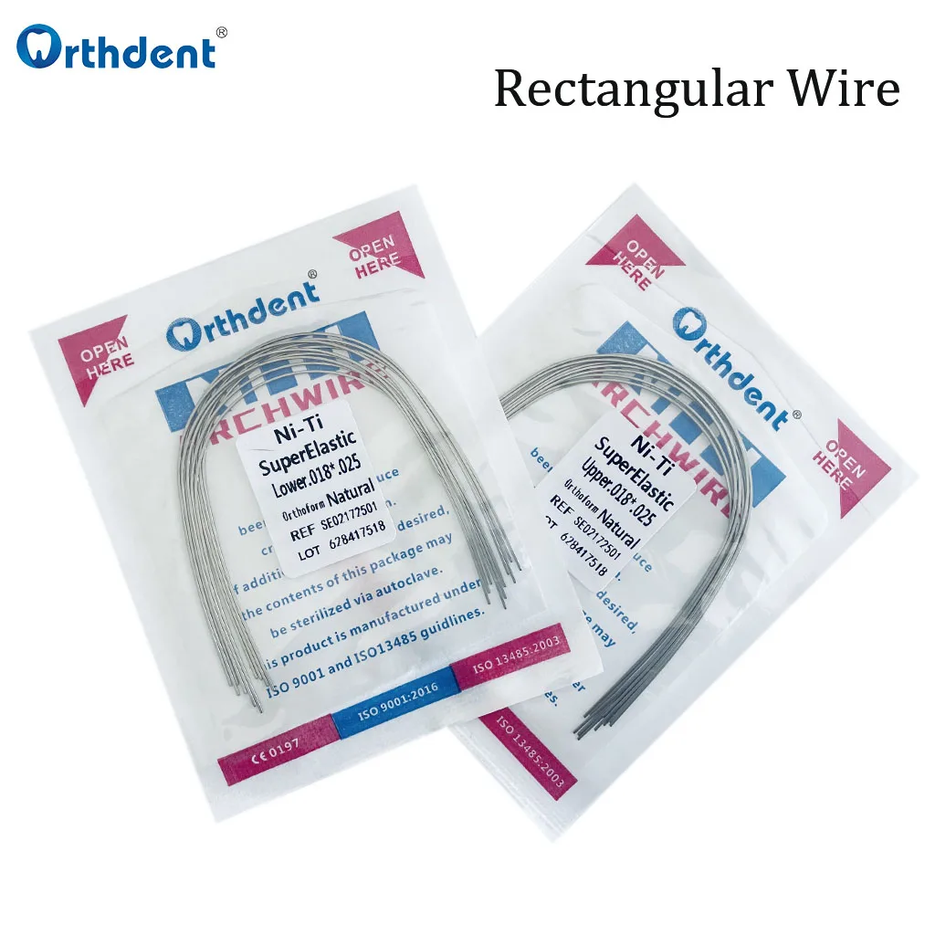 10 Pcs/Pack Dental Nitinol Wire Super Elastic Natural Form Orthodontics Archwire Round Rectangular Dentistry Therapy Material