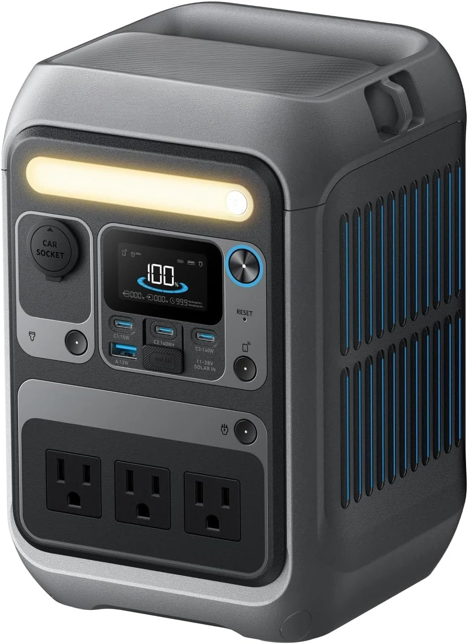

Portable Power Station SOLIX C300, 288Wh LiFePO4 Battery, 300W (600W Surge) Solar Generator, 140W Two-Way Fast Charging