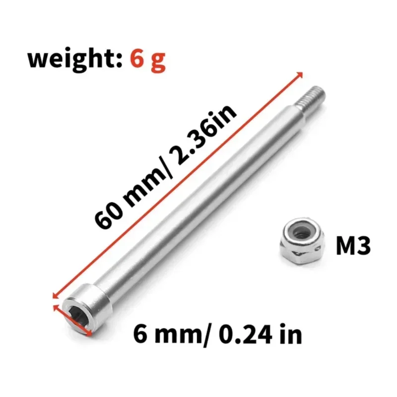 X-Maxx 4*56mm 스틸 A-암 핀(M3 너트 수리 포함) RC 자동차 액세서리 DIY 부품