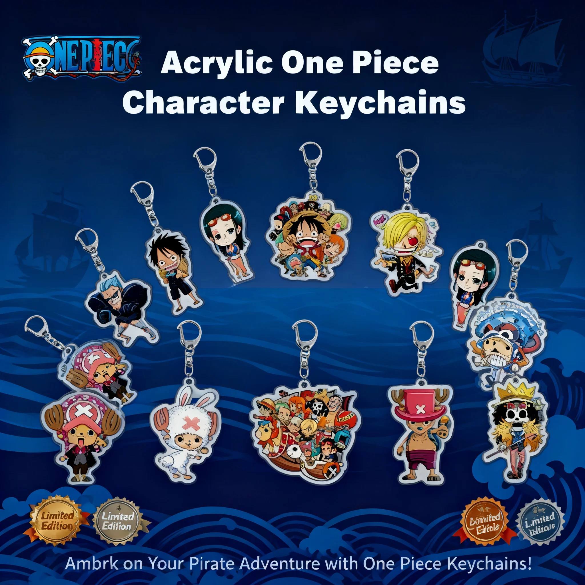 

Anime One Piece Acrylic Keychain Pendant Luffy Chopper Roronoa Zoro Backpack Hanging Accessory Cosplay Gift Merchandise