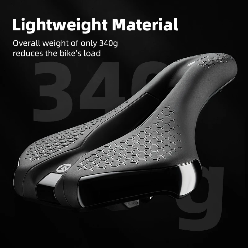 ROCKBROS Bicycle Saddle Hollow Breathable Shockproof Cycling Seat PU Non-Slip Leather Cushion Lightweight MTB Road Bike Saddle