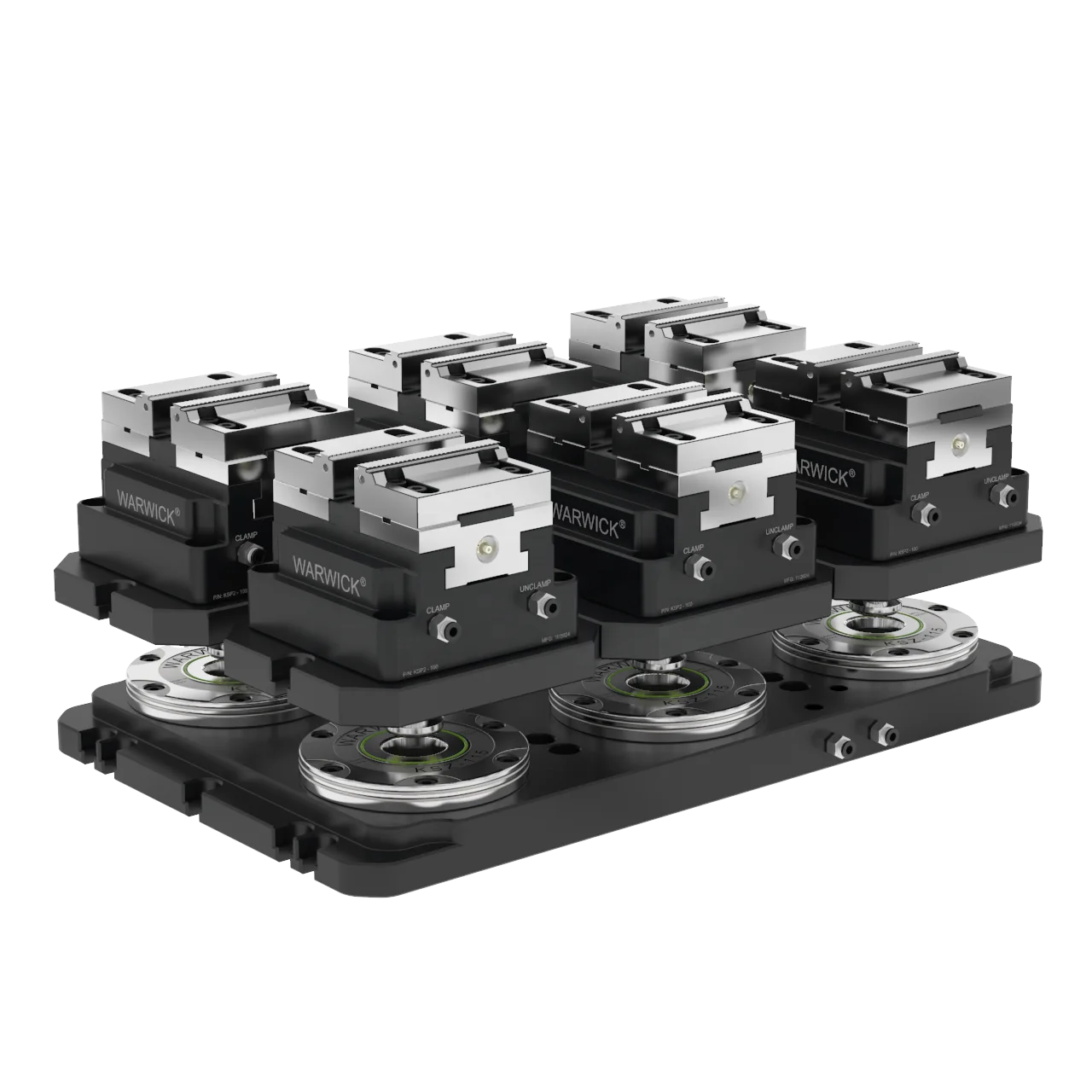 KSP2-75+YZ-75 Pneumatic Self-Centering Clamping Force Blocks Vise Jaw for Cnc Machine