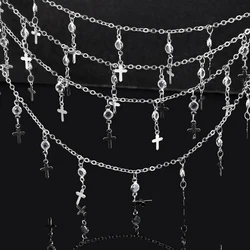 Cadena de cuentas de cristal de 1 metro, cadena de eslabones con dijes de flores y mariposas cruzadas, cadenas de cobre para manualidades, collar, pulsera, tela, fabricación de joyas