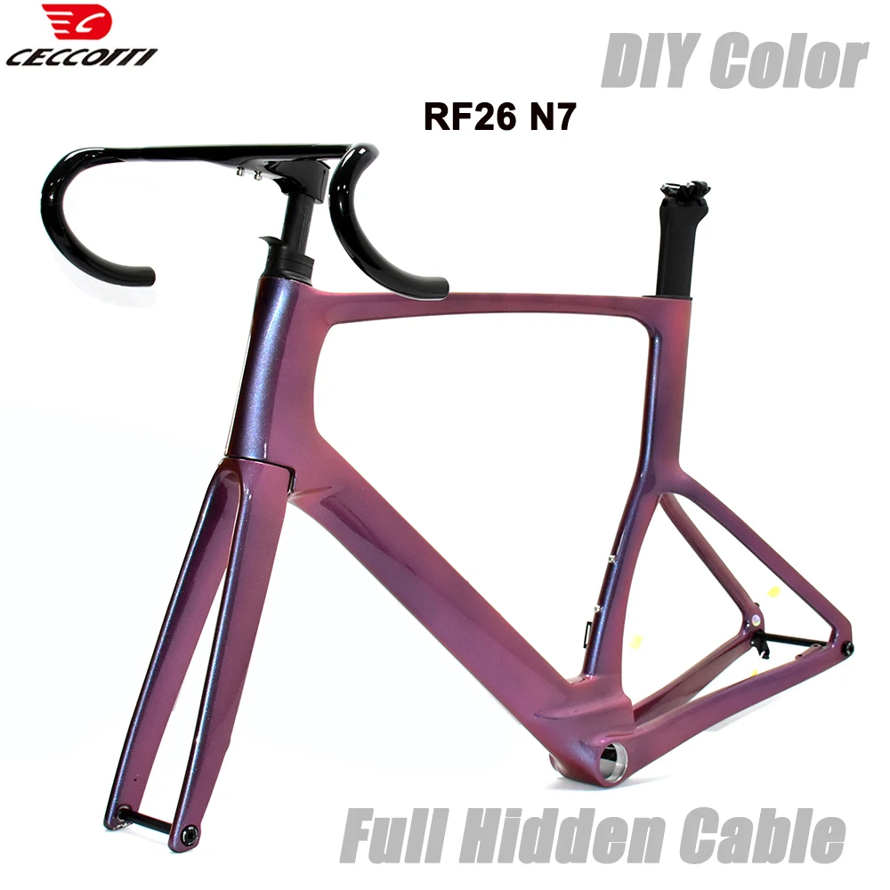 

CECCOTTI Factory Diy Color 700C Disc Brake Carbon Frame Road And Internal Wiring Bicycle Frameset