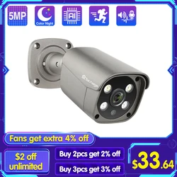 Techage-Caméra de sécurité POE AI intelligente, 4K, 8MP, 5MP, poignées humaines, ECT, vision nocturne, extérieur, audio bidirectionnel, caméra IP, CCTV, surveillance