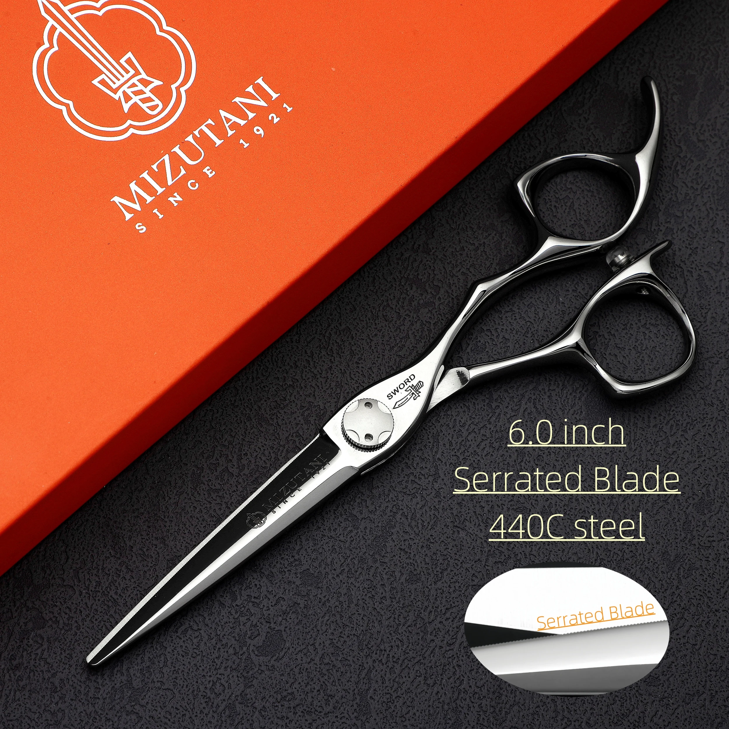 

MIZUTANI 5.5-6.0 inch Professional sawtooth sissors 440C steel thinning sissors barbershop Machines for cutting hair