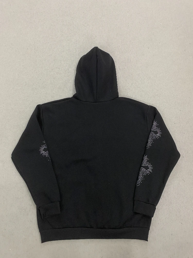 

New Personalized Trendy Hot Diamond Printed Fashion Dark Style Zipper Hoodie Sweatshirt y2k