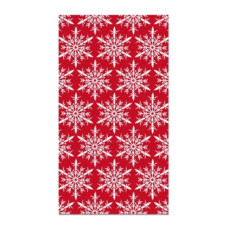 Sulfserviettes de Noël en papier coloré imprimé flocon de neige, napperons, grande taille, 2 plis, rouge, 34.2x40.6cm, 20 pièces