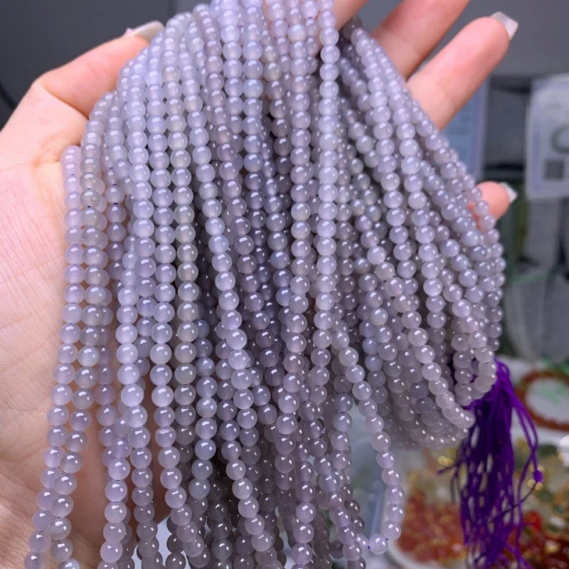 

Hetian Jade Purple 108 Buddhist Prayer Beads Necklace Cord 4Mm Pendant Bracelet Accessories