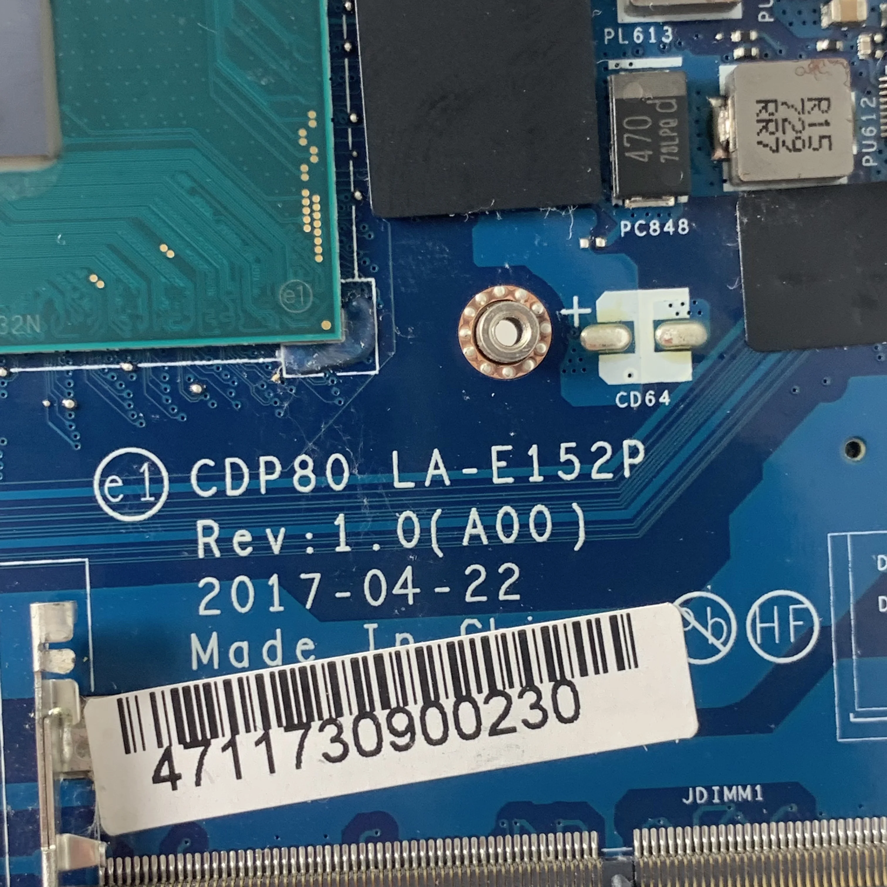 

0DN786 DN786 CN-0DN786 LA-E152P Mainboard FOR DELL 5580 Laptop Motherboard W/ SR32N i7-7820HQ CPU N16S-GT1-KA-A2 100% Tested OK