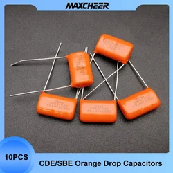 Capacitores de gota laranja CDE/SBE, peças de guitarra, 716/715/225/192P.0.1uf/600V, 23mm, 10 peças