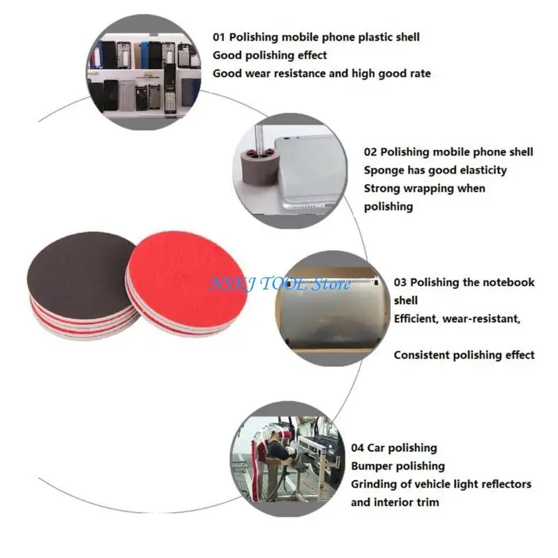 

L8RC 20 Pieces Soft Sponge Sandpaper Discs For Drywall And Furniture Finishing