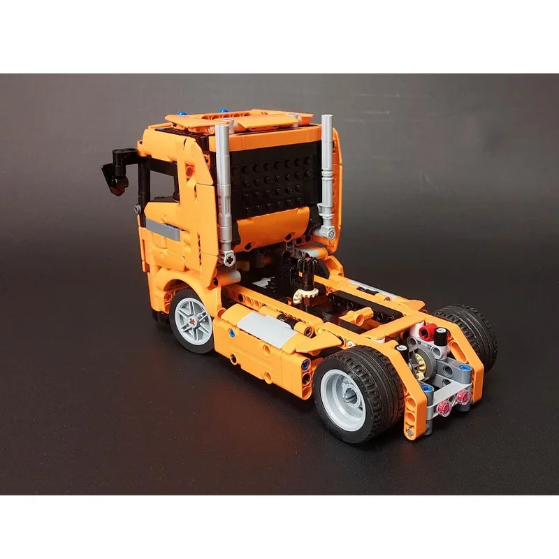 

MOC-217420 Новая модель полуприцепа с плоским кузовом из строительных блоков, 738 деталей - MOC, подарок для мальчиков на день рождения и Новый год