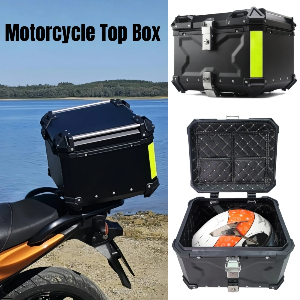 Motorcycle Helmet Top Case, Mototcycle Top Box, Motorcycle Trunk Box, Universal Aluminum Motorcycle Trunk Box, Outdoor Travel Waterproof Luggage Suitcase