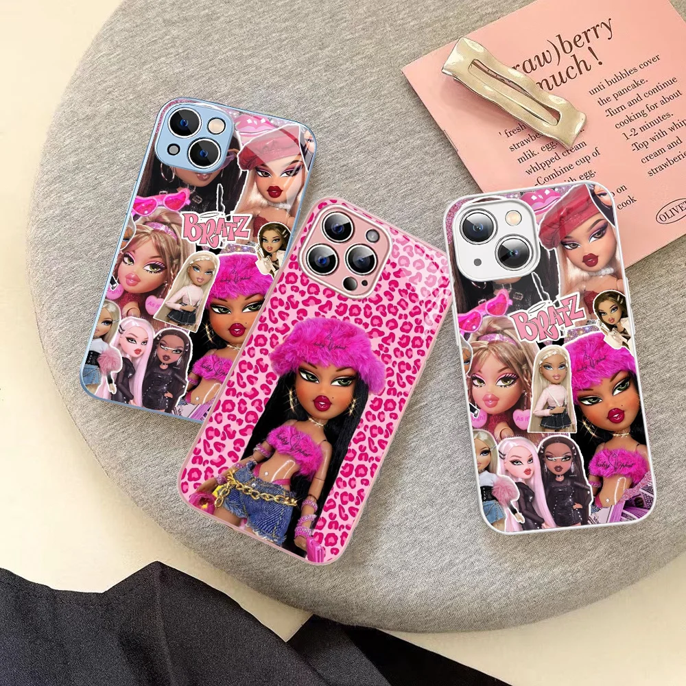 Fashion B-Bratz Doll Phone Case Tempered Glass For Iphone 14 13 12 11 Pro Mini XS MAX 14Plus X XS XR Cover