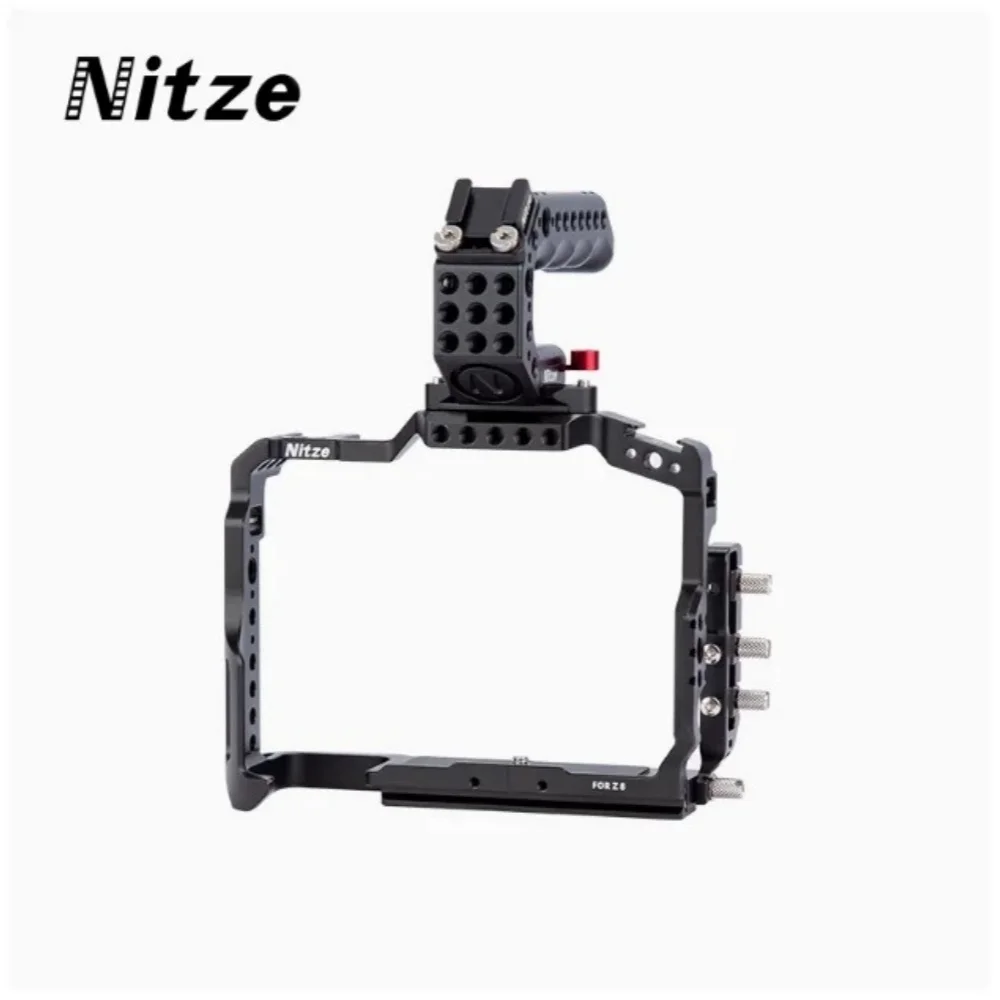 

Nitze Z8 Camera Cage for Nikon Z8 Camera, with Built-in NATO Rail, Dual Cold Shoes and Arca Swiss Quick Release Plate