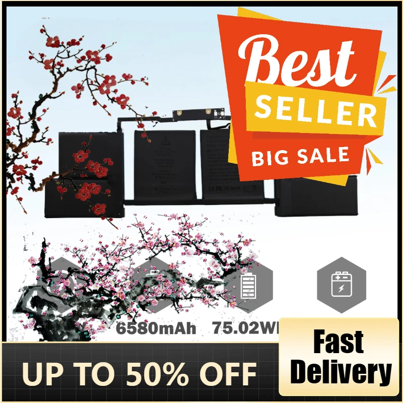 

【Fast Delivery】New A1707 A1820 Battery For MacBook Pro 15 Inch 2016 2017 Touch Bar Version Model A1707 EMC 3162 3072 7.6V 6500MA