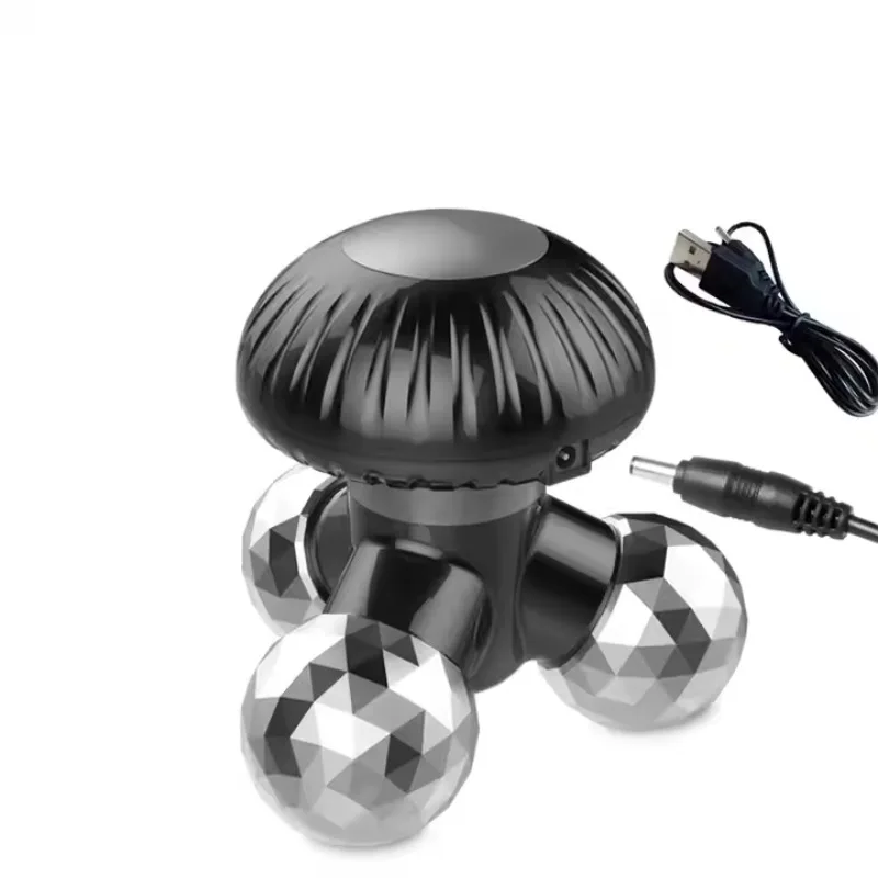 Nuevo Masajeador vibratorio de mano 4 en 1 con 3 cabezales de masaje para amasar para automasaje, relajación o tensión muscular, Mini masajeador