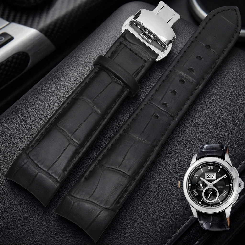 Cinturino per orologio in vera pelle di vitello con interfaccia ad arco, 18mm 19mm 20mm 21mm 22mm 23mm 24mm, adatto per cinturini di orologi Tissot, Seiko, Omega