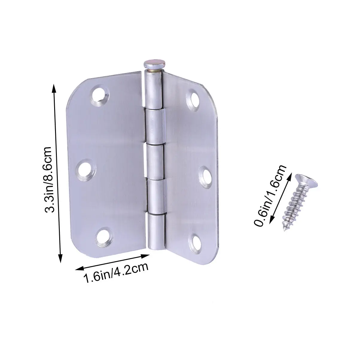 2 PCS Furniture Door Hinges Concealed Mounting Screws for Heavy Duty Stainless Steel Practical