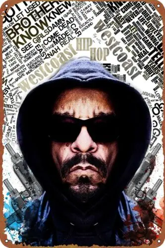 Hip Hop Legends Ice T Metall-Blechschild, Poster, Vintage-Kunst, Wanddekoration, Aluminium
