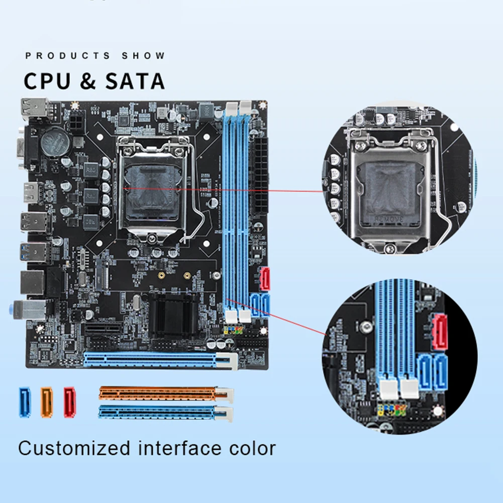 

B75 Desktops Mainboard 2X240-pin DDR3 SDRAM Slot 16GB Micro-ATX Motherboard VGA+HDMI-Compatible+RJ45 Port Support SATA 2.0 3.0