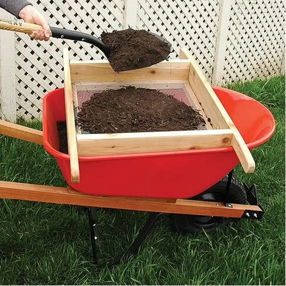 Handmade Galvanized Mesh Wheelbarrow Sifter 1/2