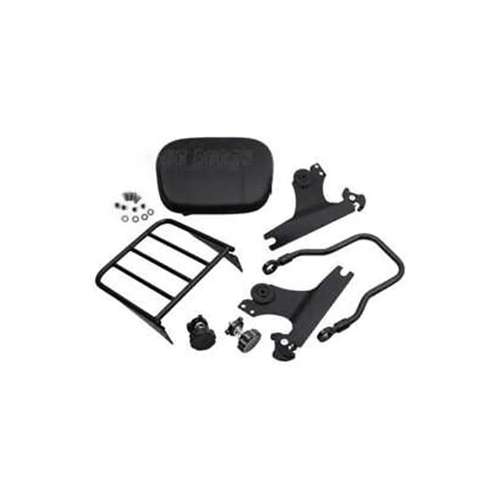Black Steel Rear Sissy Bar Backrest Luggage Rack  for Harley Softail 2000- 2018  for Harley 2000-2008 Softail(except FXSTD) view 3