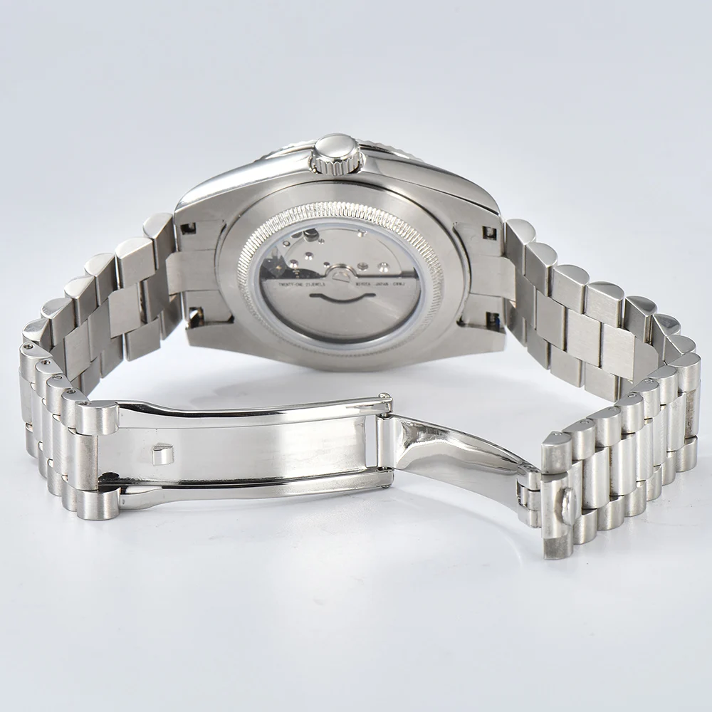 39mm Automatic luxury men\'s Watch M8285 Movement Sapphire Crystal Luminous stainless steel strap