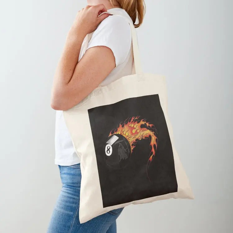 

Flaming 8 ball Tote Bag hand bag ladies Women's bag personalized tote foldable reusable