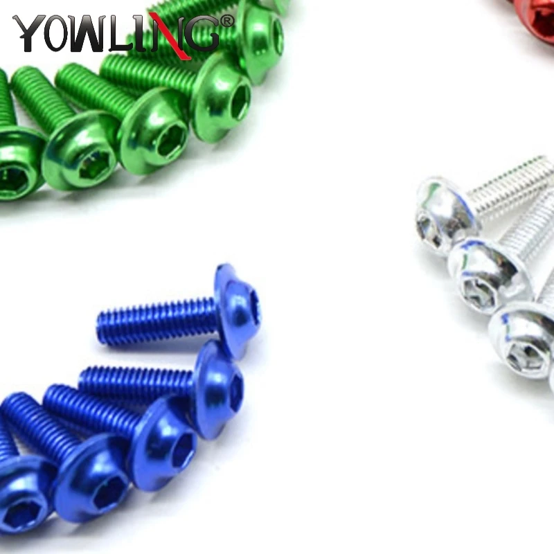 

5pcs Fairing Body Work Bolts M6 Spire Speed Fastener Clips Screw Spring Bolots Nuts for Ducati Yamaha FZ1 FZ6 YZF R1 R6 R3 R25