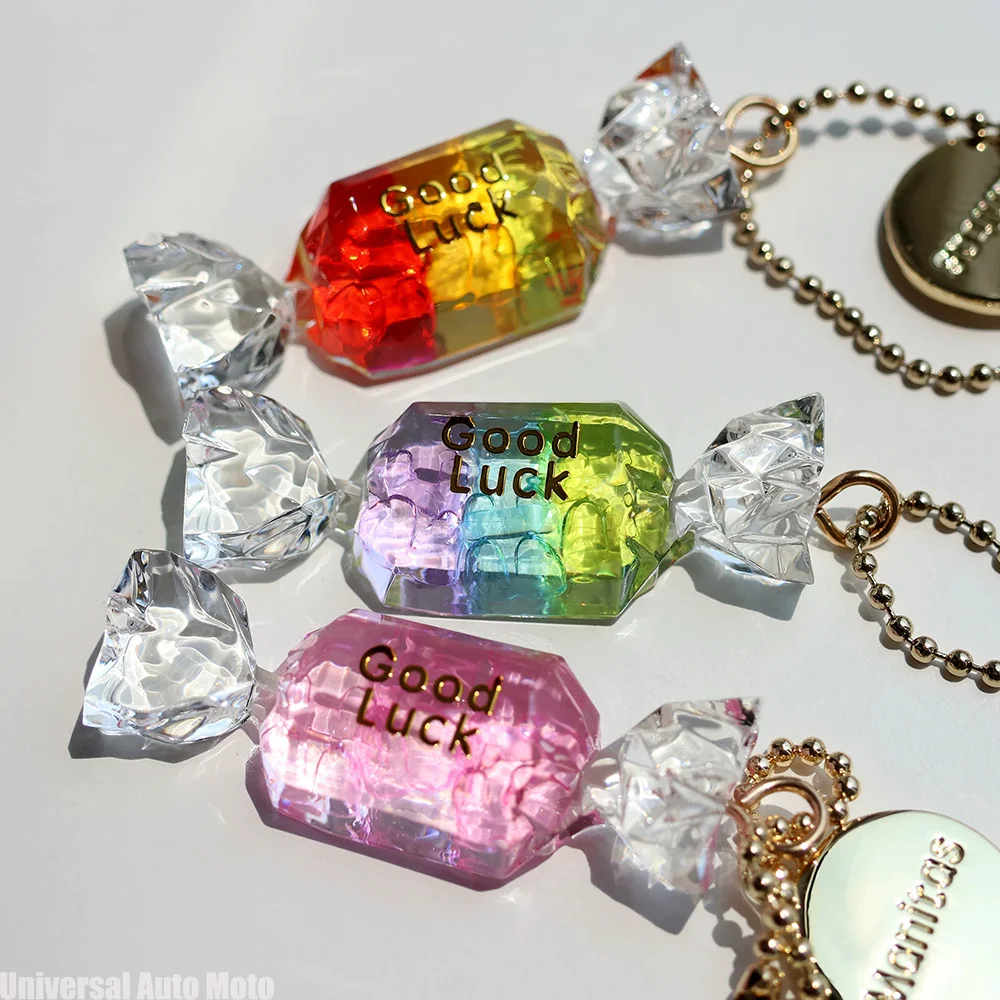 Handmade Bear Candy Lucky Keychain, Personalized Bag & Car Pendant, Journal Decor Ornament, Cute Gift & Car Interior Accessory